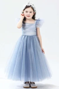 BUTTERFLY SLEEVE PRINCESS DRESS SPARKLING MESH TUTU SKIRT