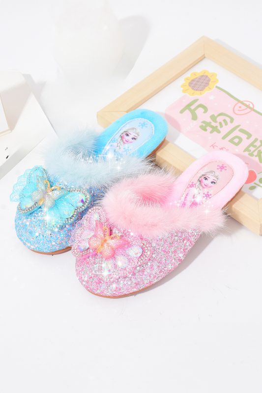 Unikorn Frozen Bow Fleece Slippers